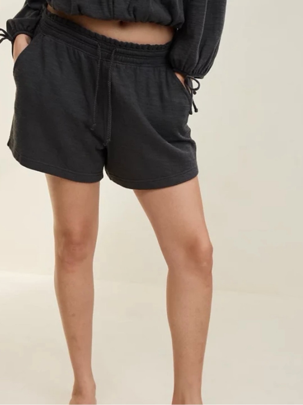 Aerie Charcoal Black Drawstring Lounge Shorts